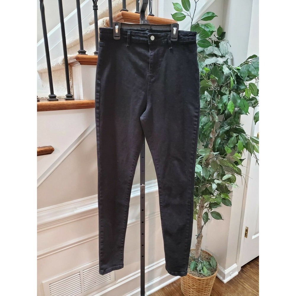 PRETTYLITTLETHING Women's Denim Black Cotton Mid Rise Skinny Leg Jeans Pant 8
